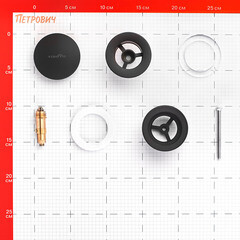 Донный клапан Tokito клик-клак 1 1/4 с переливом черный (TOK-SHI-64BL) - фото 3