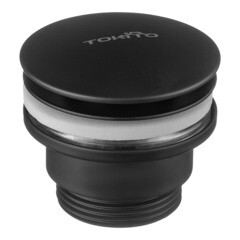 Донный клапан Tokito клик-клак 1 1/4 с переливом черный (TOK-SHI-64BL)