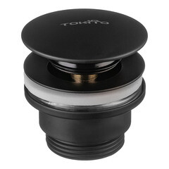 Донный клапан Tokito клик-клак 1 1/4 с переливом черный (TOK-SHI-64BL) - фото 2