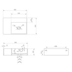 Раковина Abber Stein 56 см накладная белая матовая (AS2644 R) - фото 2
