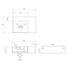Раковина Abber Stein 56 см накладная белая матовая (AS2644 L) - фото 2