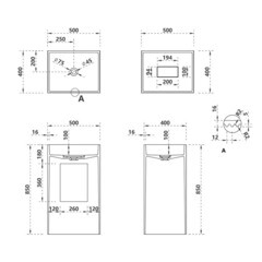 Раковина Abber Stein 500 мм напольная белая матовая (AS2503-H) - фото 2