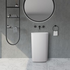 Раковина Abber Stein 550 мм напольная белая матовая (AS2502-H) - фото 3