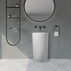 Раковина Abber Stein 500 мм напольная белая матовая (AS2501-H) - фото 3