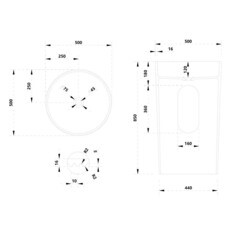 Раковина Abber Stein 500 мм напольная белая матовая (AS2501-H) - фото 2