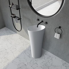 Раковина Abber Stein 500 мм напольная белая матовая (AS2509) - фото 2