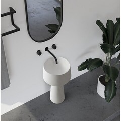 Раковина Abber Stein 500 мм напольная белая матовая (AS2508) - фото 3