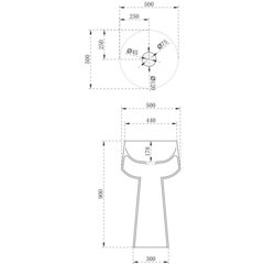 Раковина Abber Stein 500 мм напольная белая матовая (AS2508) - фото 2