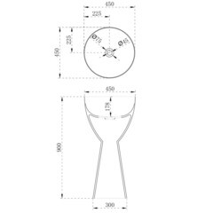 Раковина Abber Stein 450 мм напольная белая матовая (AS2507) - фото 2