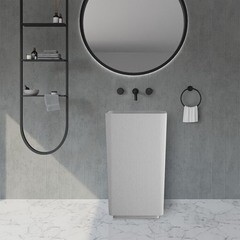 Раковина Abber Stein 500 мм напольная белая матовая (AS2505-H) - фото 3