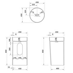 Раковина Abber Stein 450 мм напольная белая матовая (AS2506-H) - фото 2