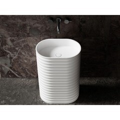 Раковина Abber Stein 580 мм напольная белая матовая (AS2550-H) - фото 3