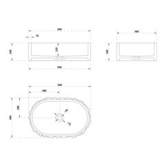 Раковина Abber Stein 56 см накладная белая матовая (AS2655) - фото 2
