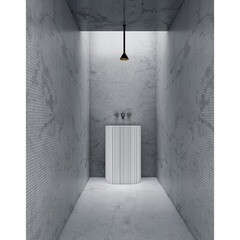 Раковина Abber Stein 580 мм напольная белая матовая (AS2551-H) - фото 3