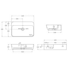 Раковина Abber Stein 60 см подвесная белая матовая (AS2654) - фото 2