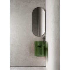 Раковина Abber Kristall 42 см угловая подвесная зеленая (AT2705Emerald) - фото 3