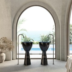 Раковина Abber Kristall 450 мм напольная черная (AT2703Onyx) - фото 2