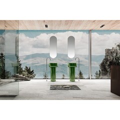 Раковина Abber Kristall 450 мм напольная зеленая (AT2702Emerald-H) - фото 3