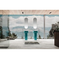 Раковина Abber Kristall 450 мм напольная бирюзовая (AT2702Aquamarin) - фото 3