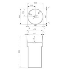 Раковина Abber Kristall 450 мм напольная коричневая (AT2701Opal) - фото 2