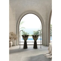 Раковина Abber Kristall 450 мм напольная черная/оливковая (AT2703Black-Vesuvian) - фото 3