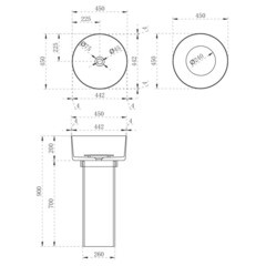 Раковина Abber Kristall 450 мм напольная оливковая (AT2702Vesuvian) - фото 2