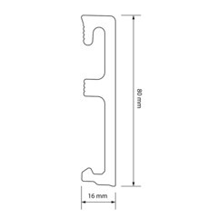 Плинтус ПВХ напольный Salag Alpha 80 мм белый 2400 мм - фото 3