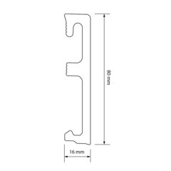 Плинтус ПВХ напольный Salag Alpha 80 мм серый 2400 мм - фото 3