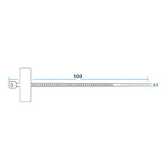 Стяжка кабельная Rexant 100х2,5 мм с площадкой под маркер нейлонoвая белая (100 шт.) (07-0106-2) - фото 3
