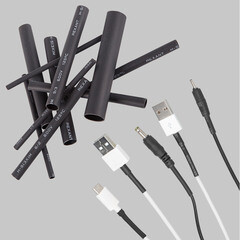 Трубка термоусадочная Rexant Glue ТУТ 3/1-12/4 мм 100 мм черная (7 шт.) - фото 3