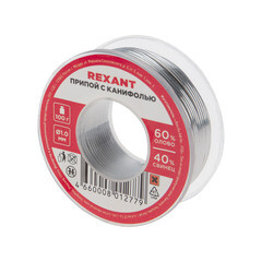 Припой Rexant d1 мм Sn60 Pb40 Flux 2.2 % с канифолью 100 г (09-3203) - фото 5