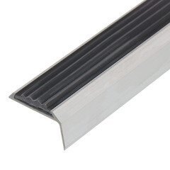 Порог алюминиевый угловой наружный 37,5х23х1800 мм без покрытия с резиновой вставкой - фото 4
