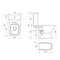 Унитаз-компакт Santek Нео с горизонтальным выпуском с сиденьем дюропласт микролифт белый (1.WH30.2.194) - фото 3
