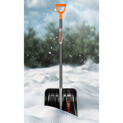 Лопата снеговая Finland пластиковая с деревянным черенком 1420х410 мм (1243Ч) - фото 2