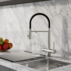 Смеситель для кухни Iddis Ace сатин с гибким изливом с подключением к фильтру однорычажный (ACEBNFFi05) - фото 5