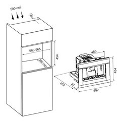 Кофемашина автоматическая встраиваемая Krona REMS 45H coffee BL черная - фото 2