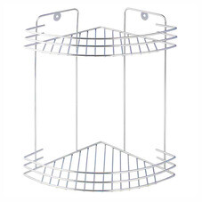 Полка для ванной Delphinium угловая двухъярусная 190х260х300 мм металл хром (101021)
