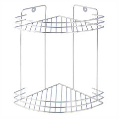 Изображение товара Полка для ванной Delphinium угловая двухъярусная 190х260х300 мм металл хром (101021)