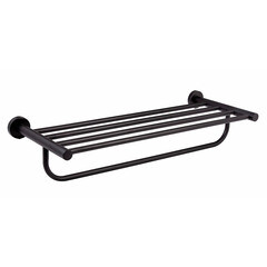 Изображение товара Полка для ванной Zenfort с полотенцедержателем 600х230х120 мм металл черная (180066)