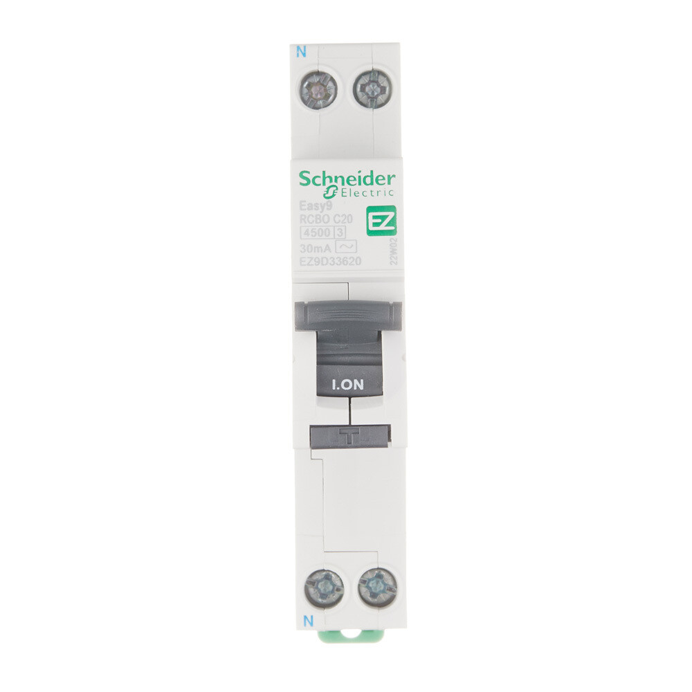 

Автомат дифференциальный Schneider Electric Easy9 20А 30 мА 1P+N тип AC компактный (EZ9D33620)