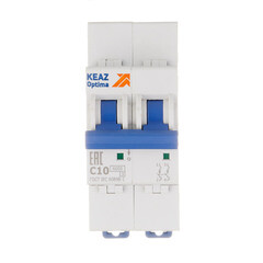 Изображение товара Автоматический выключатель модульный КЭАЗ OptiDin 2P 10А тип C 6 кА 220 В (260597)