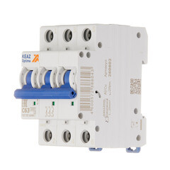 Автоматический выключатель модульный КЭАЗ OptiDin 3P 63А тип C 6 кА 380 В (260802) - фото 2