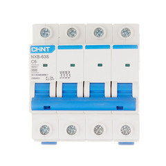 Изображение товара Автоматический выключатель модульный Chint NXB-63S 4P 6А тип C 4,5 кА 400 В (296903)