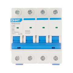 Автоматический выключатель модульный Chint NXB-63S 4P 50А тип C 4,5 кА 400 В (296910) - фото 1
