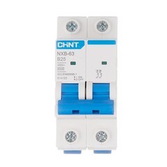 Автоматический выключатель модульный Chint NXB-63 2P 25А тип B 6 кА 400 В (814120) - фото 1