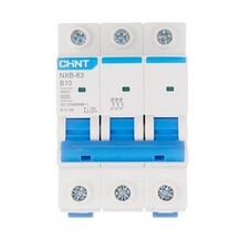 Автоматический выключатель модульный Chint NXB-63 3P 10А тип B 6 кА 400 В (814195)