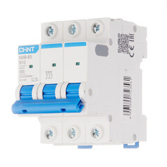 Автоматический выключатель модульный Chint NXB-63 3P 10А тип B 6 кА 400 В (814195) - фото 2