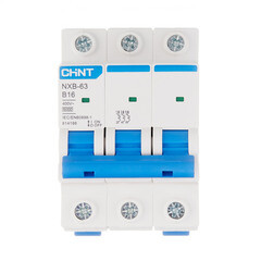 Автоматический выключатель модульный Chint NXB-63 3P 16А тип B 6 кА 400 В (814196) - фото 1