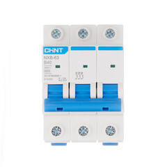Изображение товара Автоматический выключатель модульный Chint NXB-63 3P 40А тип B 6 кА 400 В (814200)