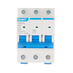 Изображение товара Автоматический выключатель модульный Chint NXB-63 3P 63А тип B 6 кА 400 В (814202)